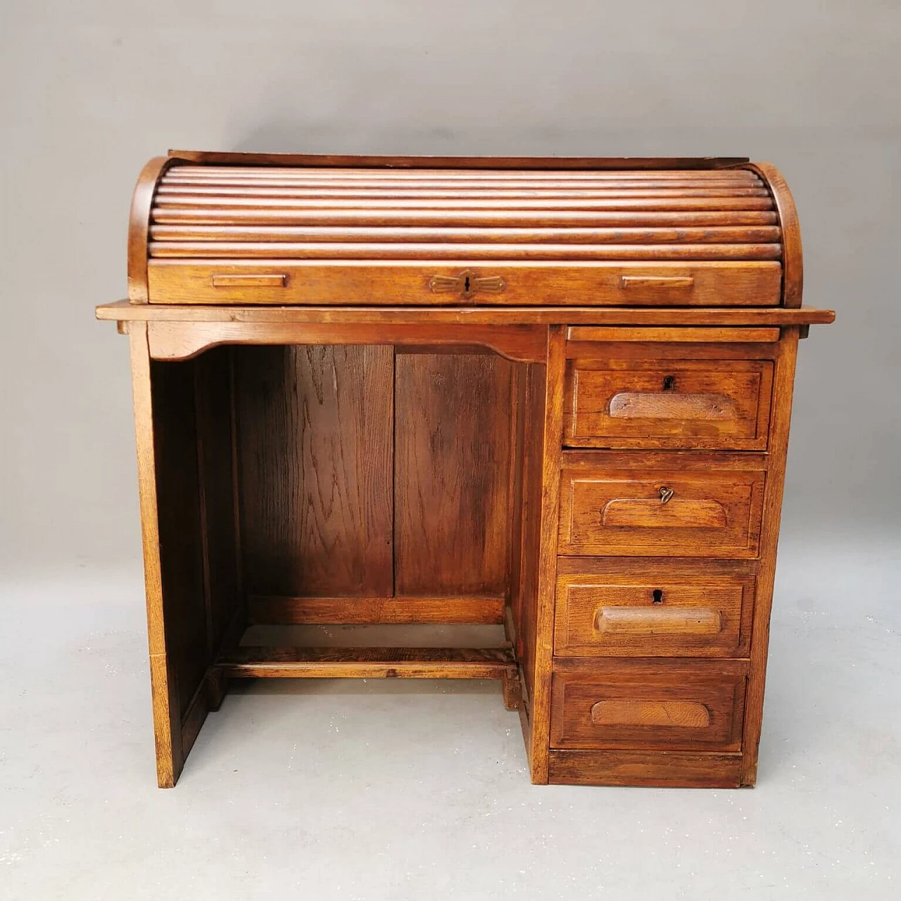 Wooden writing desk with shutter, 1960s 2