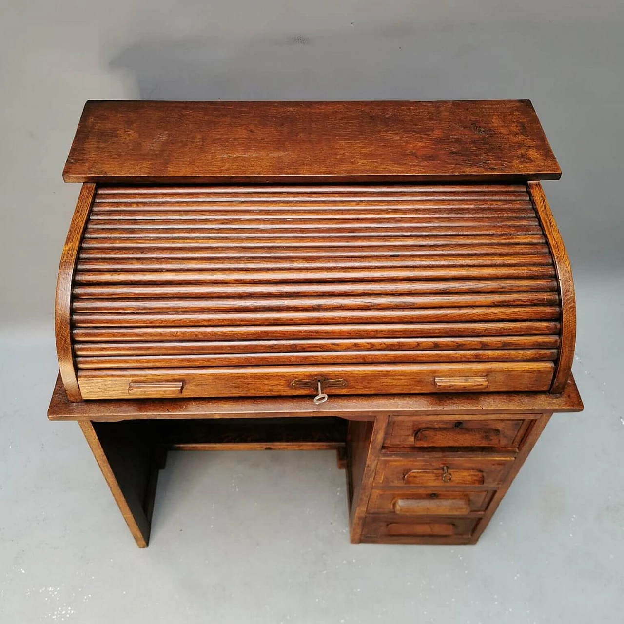 Wooden writing desk with shutter, 1960s 3