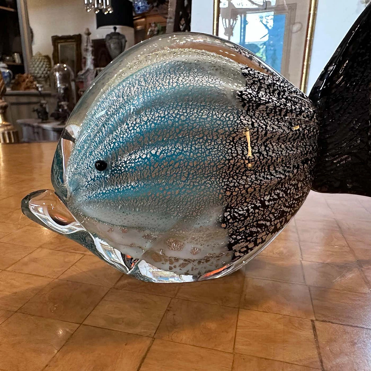Tropical fish sculpture in Murano glass, 1970s 3