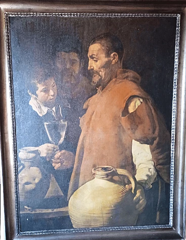 Stampa su pannello di L'Aquaiolo di Siviglia di Velàzquez, anni '80