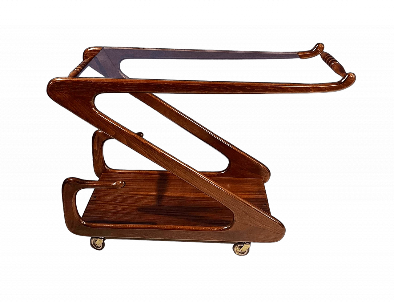 Wood and crystal cart by Cesare Lacca, 1950s 10