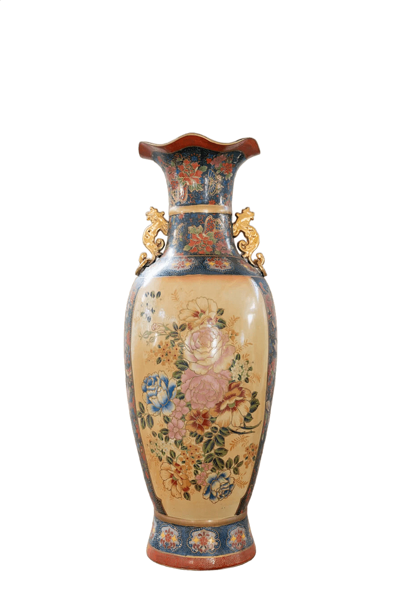 Vaso cinese Golden Satsuma del periodo Meiji, '800 30