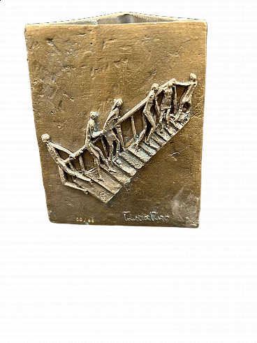 Scultura portapenne in bronzo di Giuseppe Tarantino, anni '60