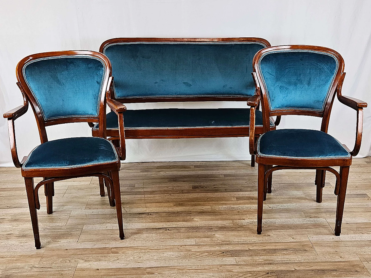 Sofa and pair of armchairs by Jacob & Josef Kohn, 1920s 1