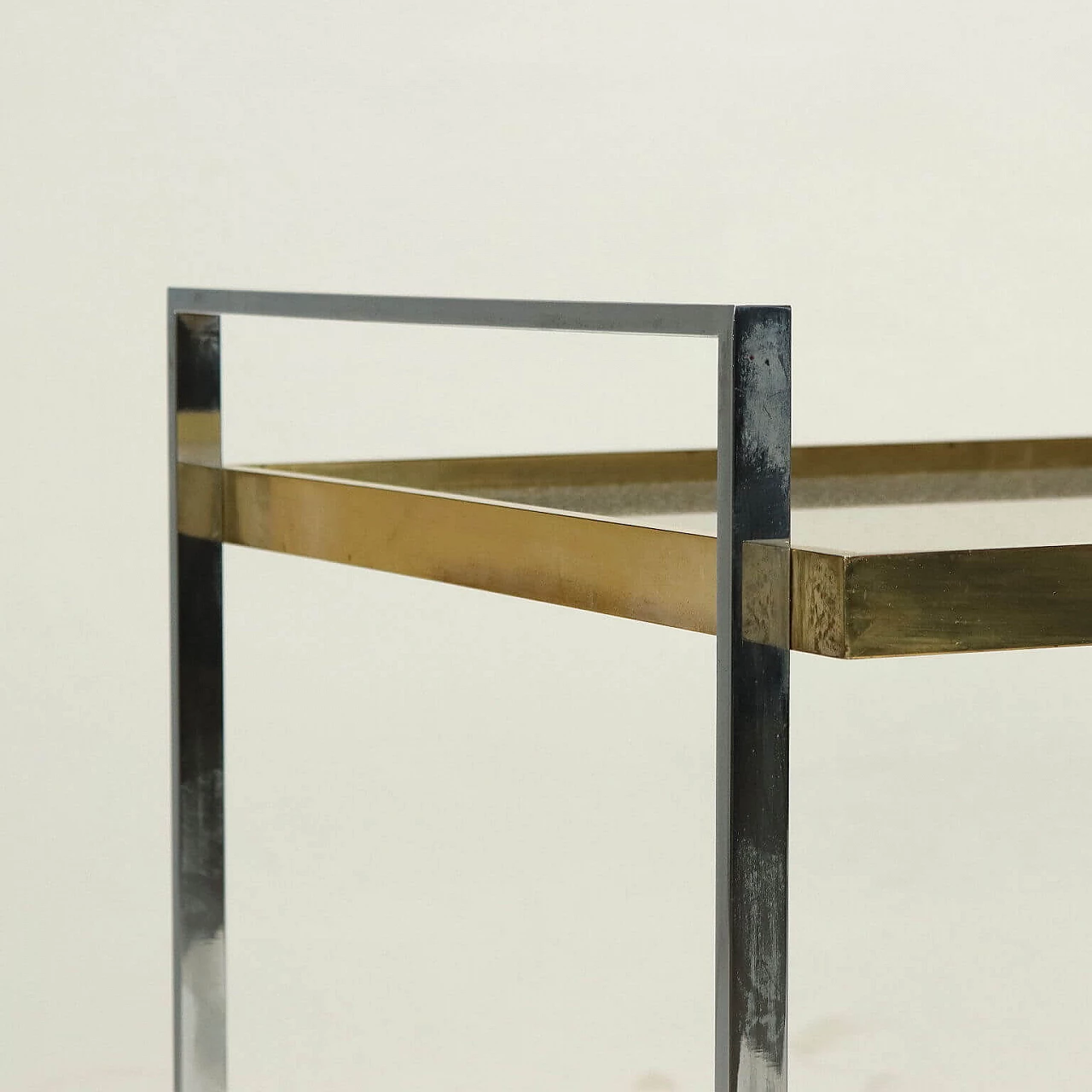 Metal, brass and smoked glass cart, 1960s 4