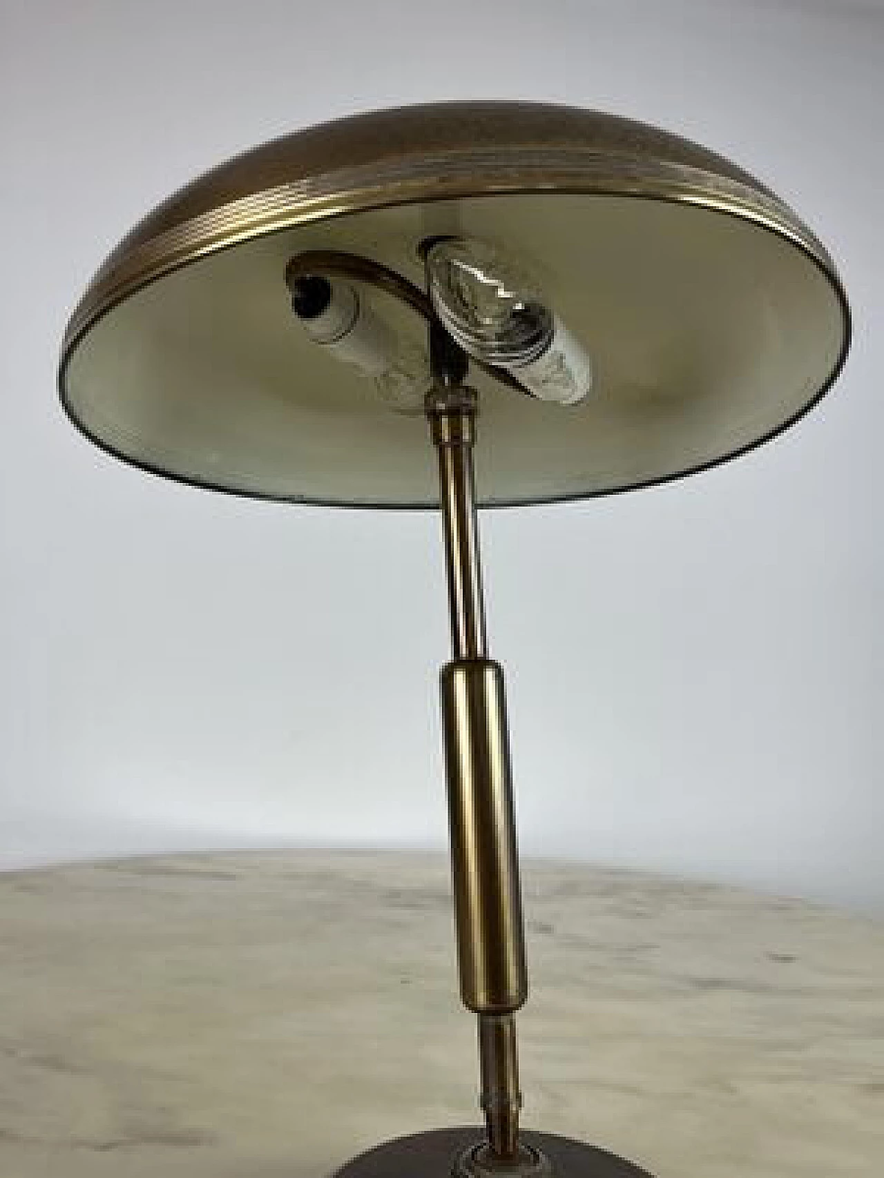 Brass table lamp by Giovanni Michelucci for Lariolux, 1940s 9