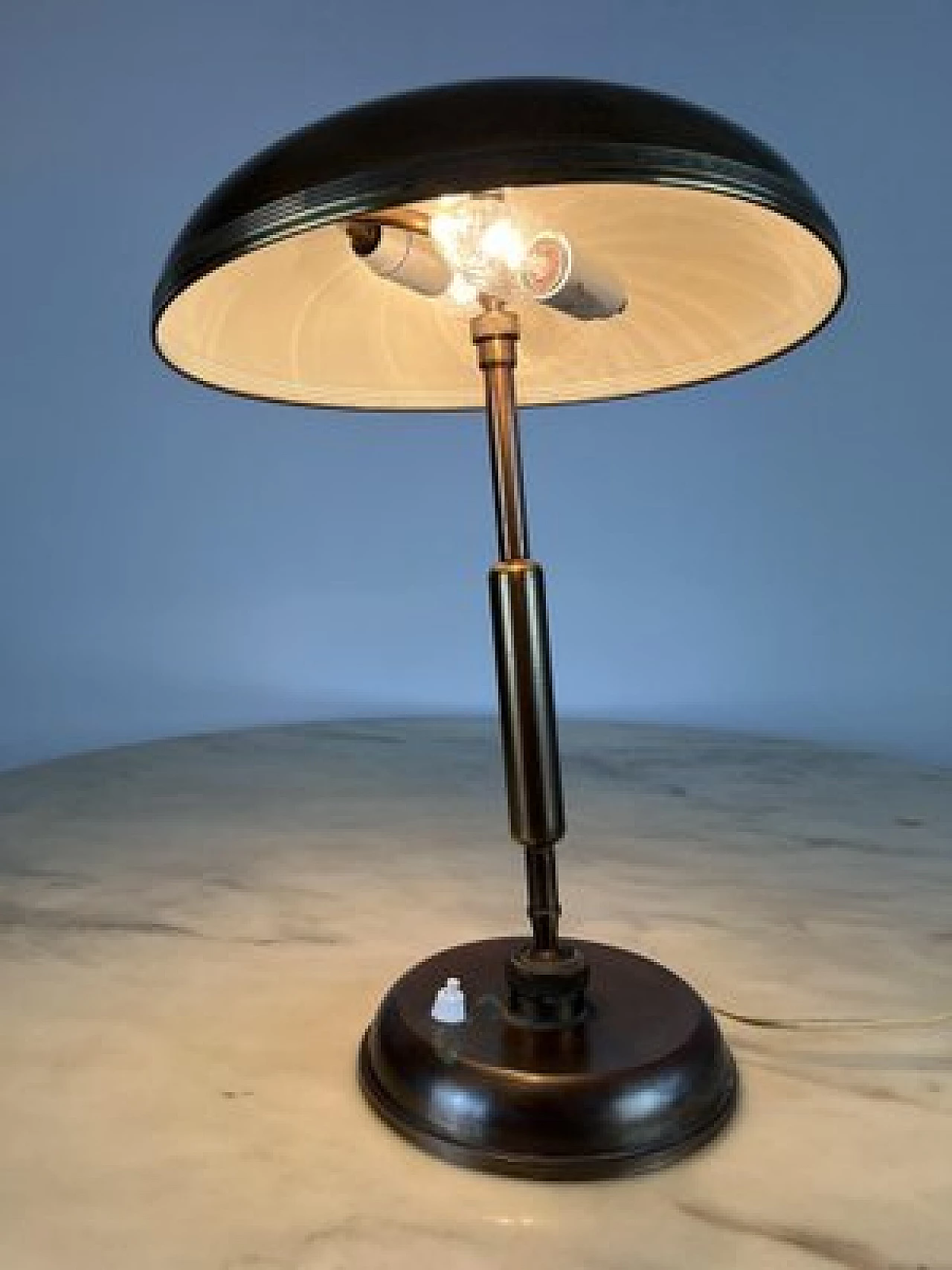 Brass table lamp by Giovanni Michelucci for Lariolux, 1940s 10