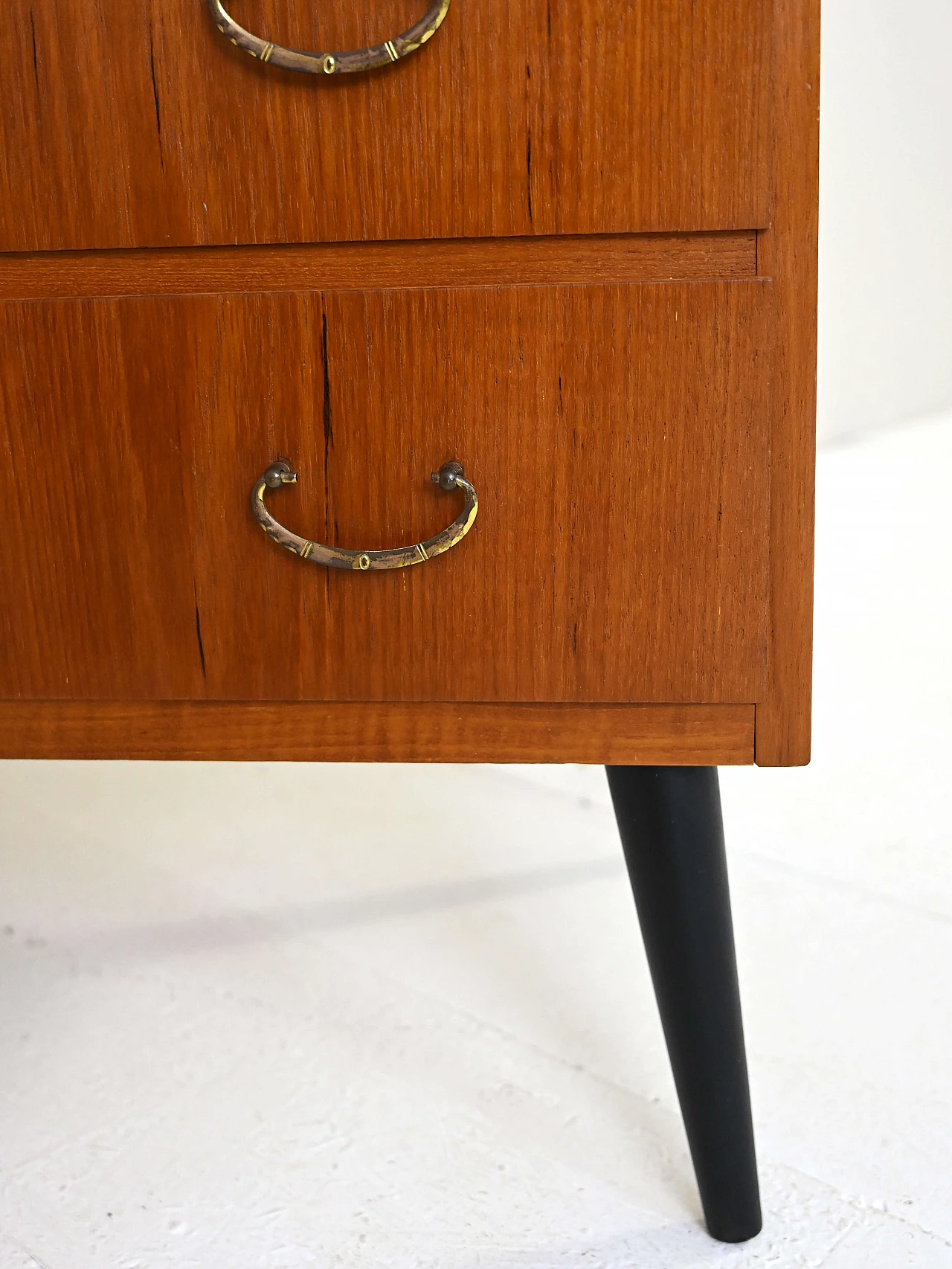 Scandinavian teak chest of drawers with black legs, 1960s 8