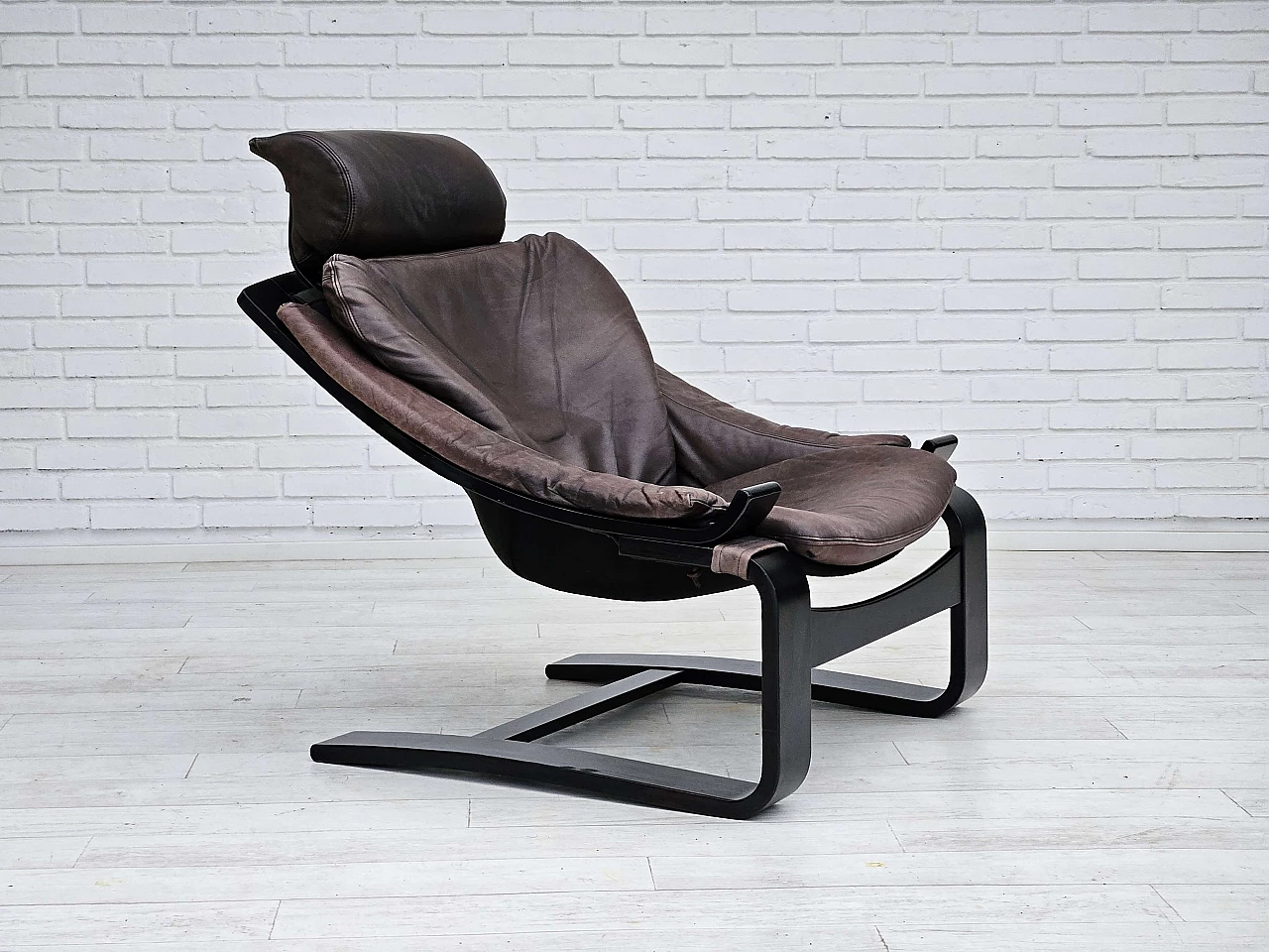 Kroken Swedish lounge armchair by Ake Fribyter for Nelo, 1970s 1