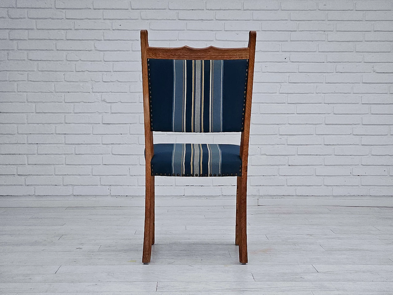 6 Danish oak and wool dining chairs, 1970s 14
