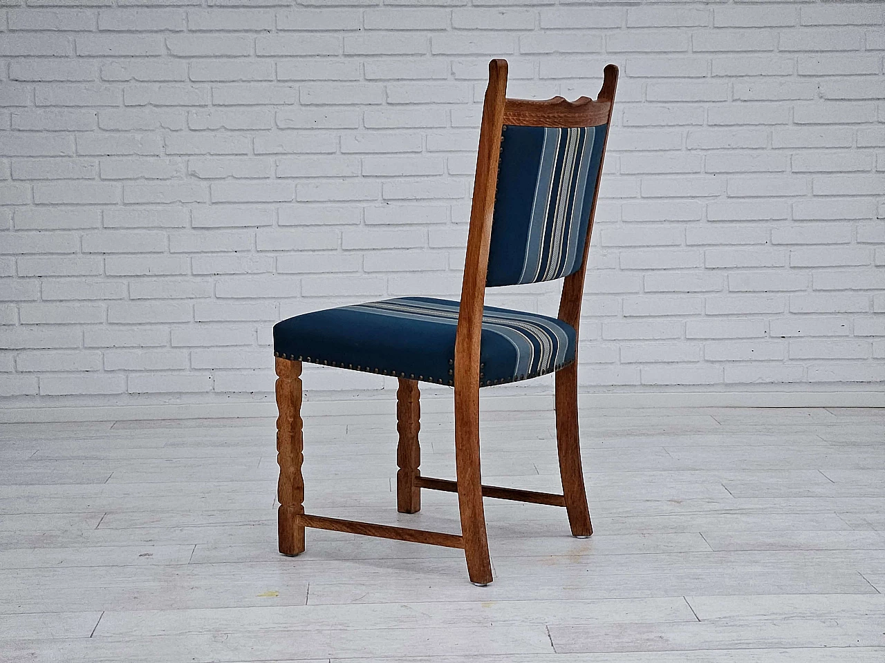 6 Danish oak and wool dining chairs, 1970s 15