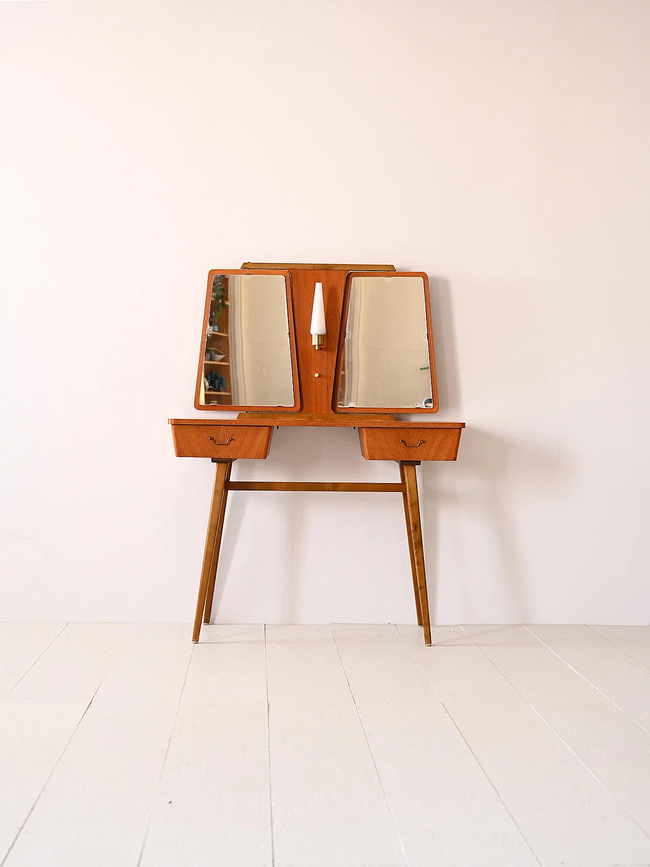 Teak dressing table with mirrors, 1950s 1
