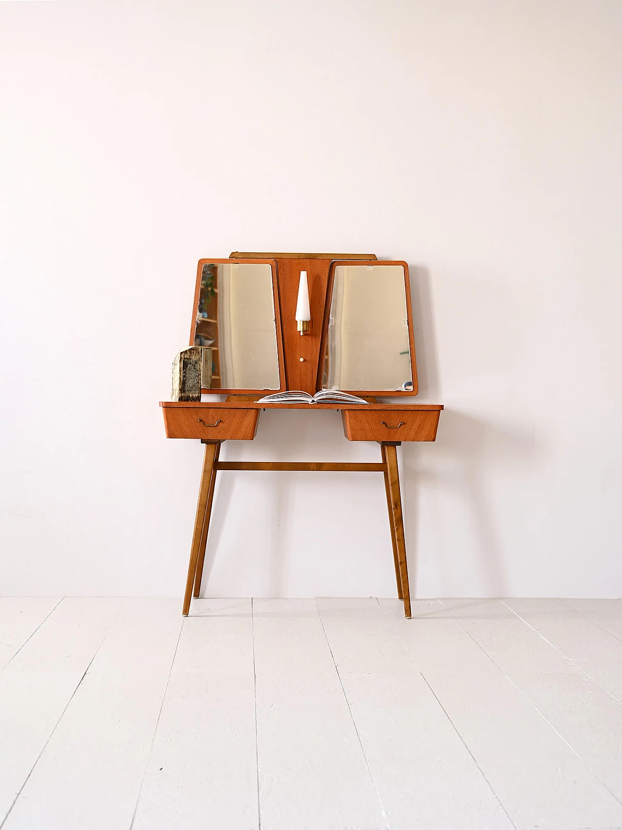 Teak dressing table with mirrors, 1950s 2