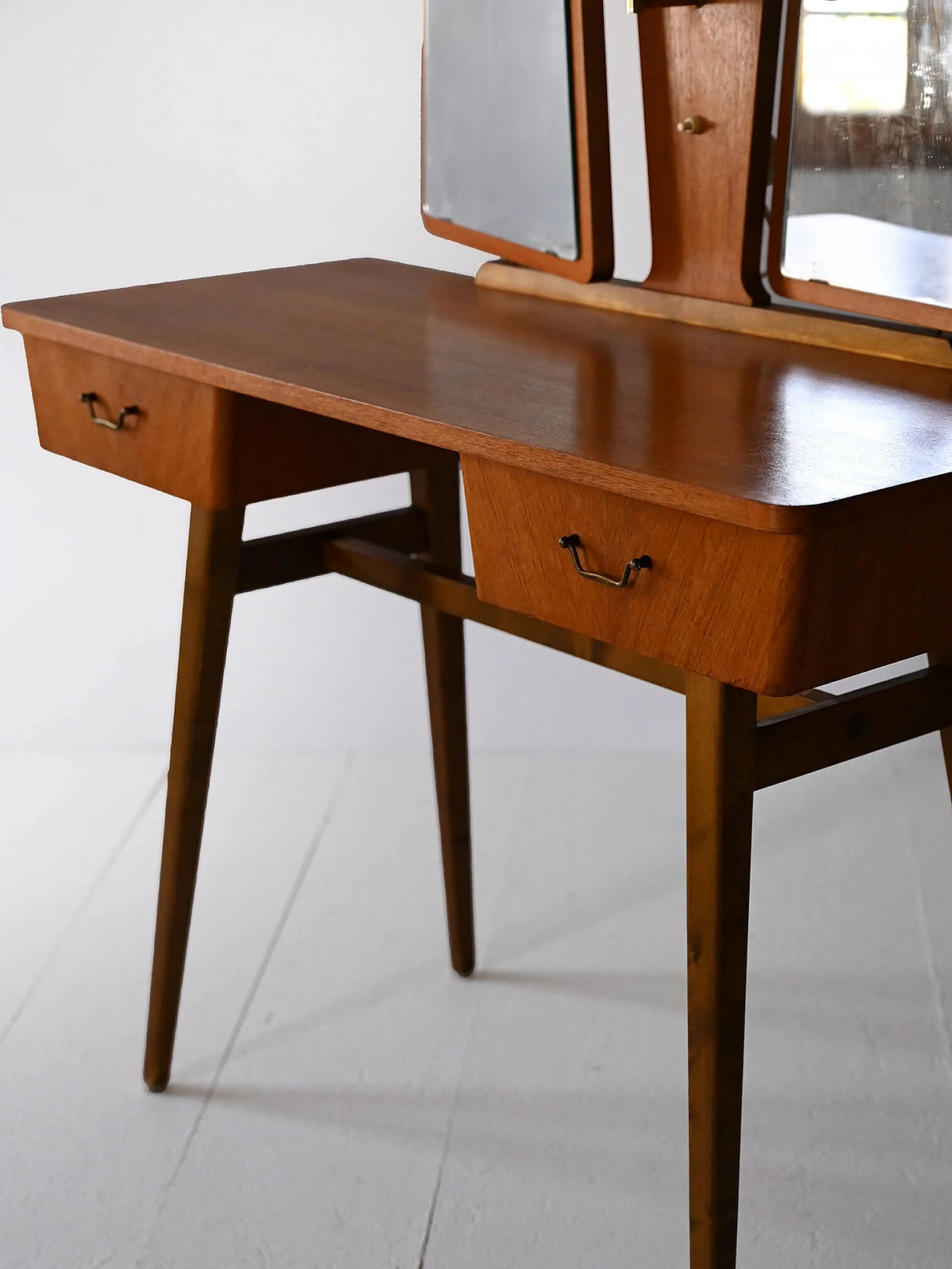 Teak dressing table with mirrors, 1950s 6