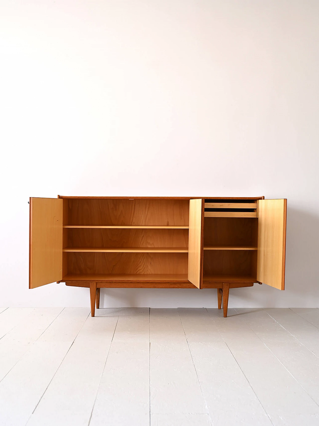 Credenza bassa in legno di teak, anni '50 4