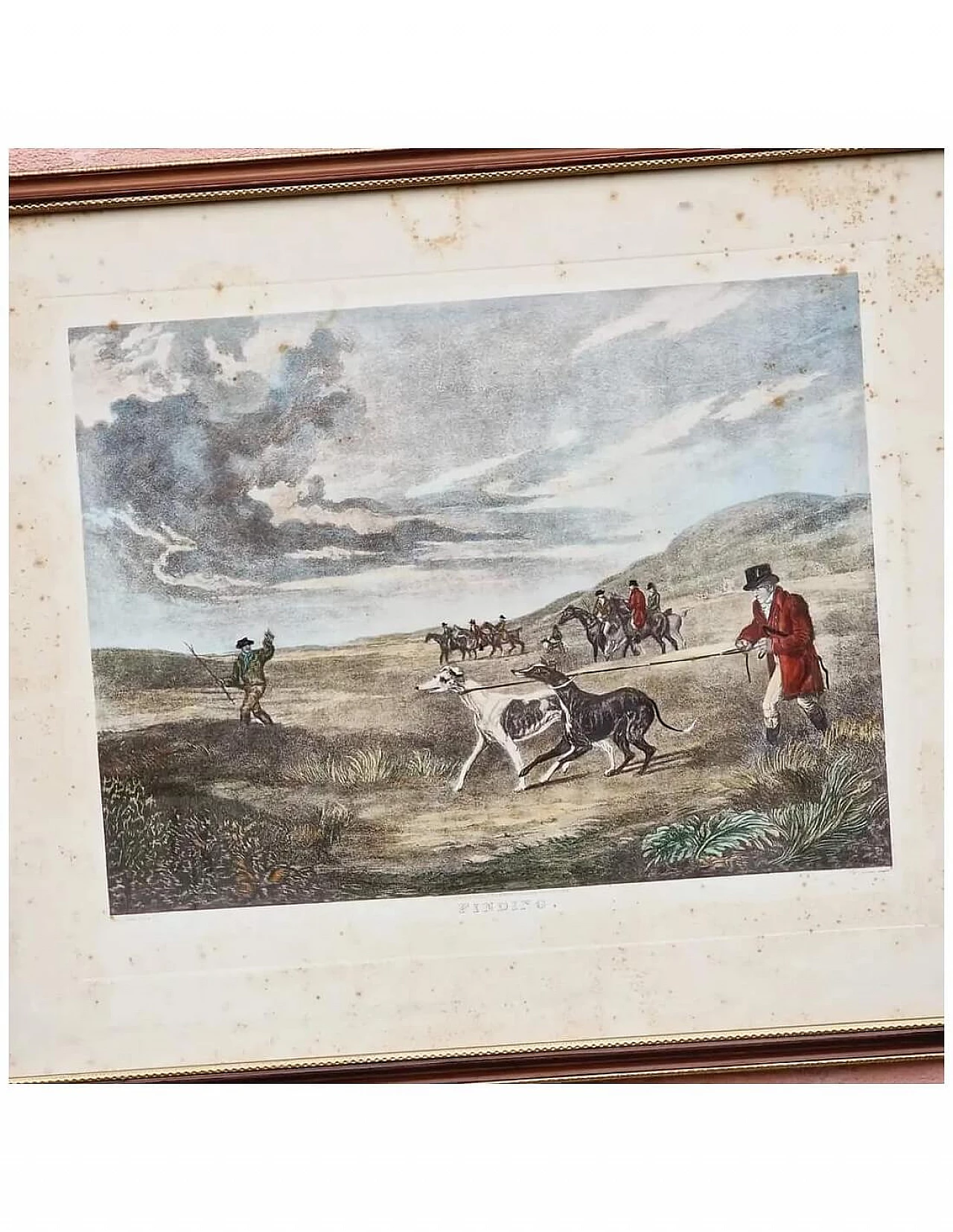 4 Watercolor lithographies with hare hunting, late 19th century 5