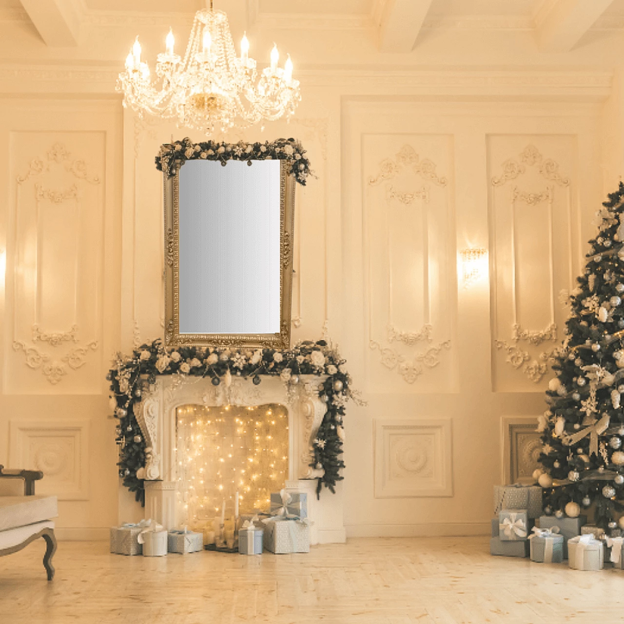 Specchio in stile Vittoriano in legno dorato smussato, anni '20 5