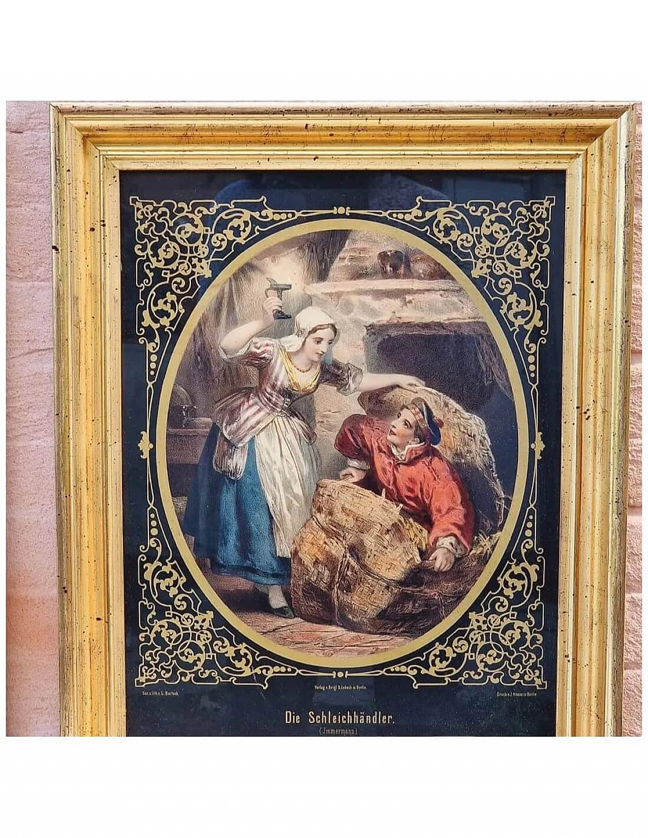 4 Litografie acquarellate di Gustav Bartsch, seconda metà dell'800 2