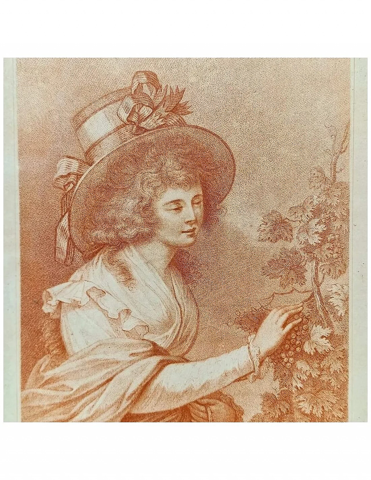 Pair of Automn and Summer sanguine etchings by Francesco Bartolozzi, 1780 5