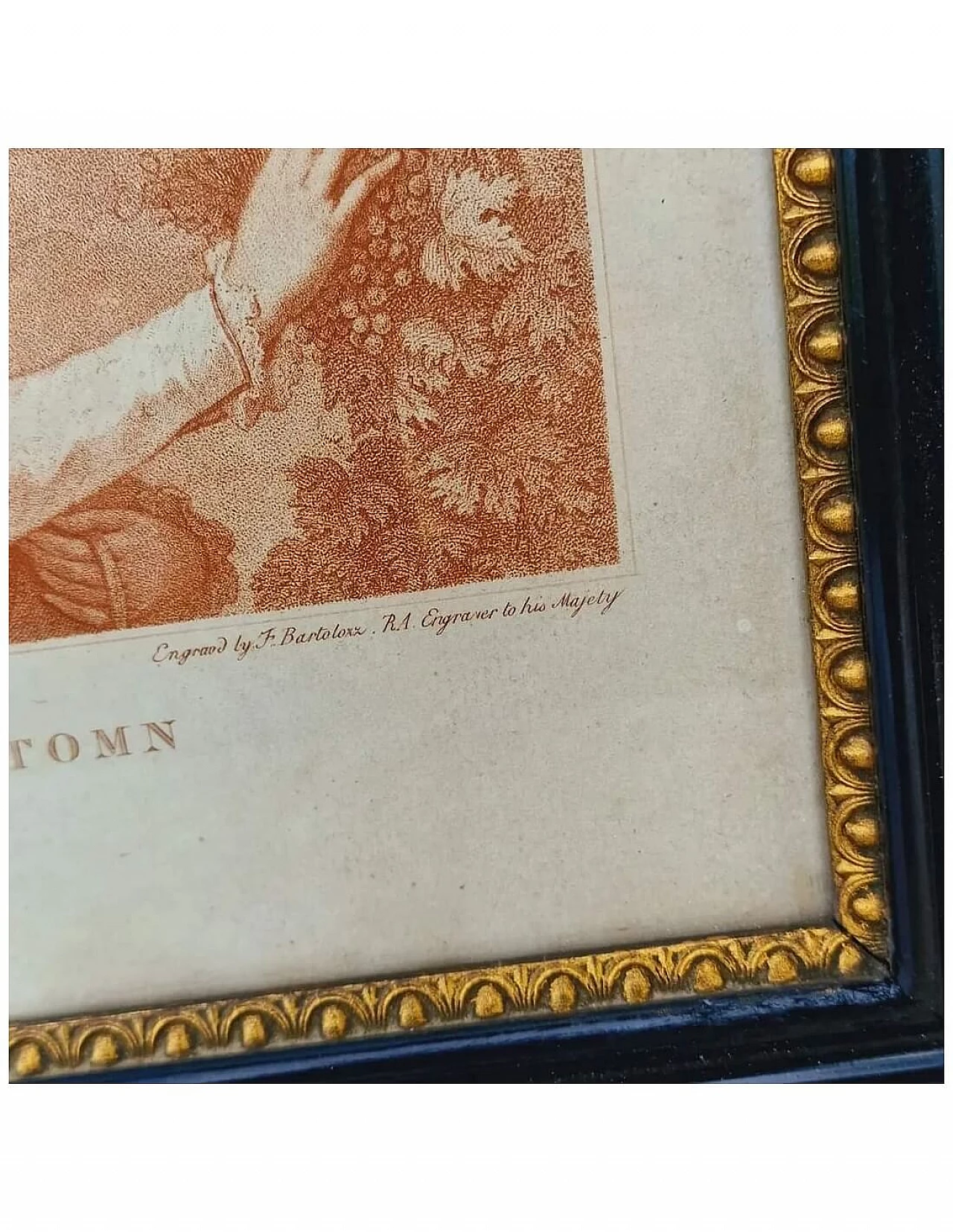 Pair of Automn and Summer sanguine etchings by Francesco Bartolozzi, 1780 8