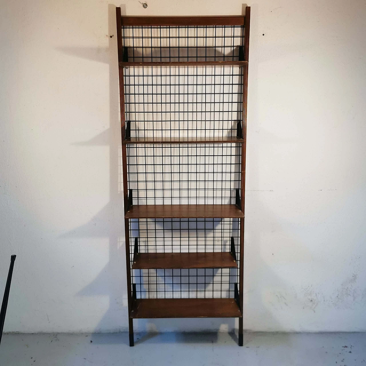 Metal and wood bookcase, 1960s 2