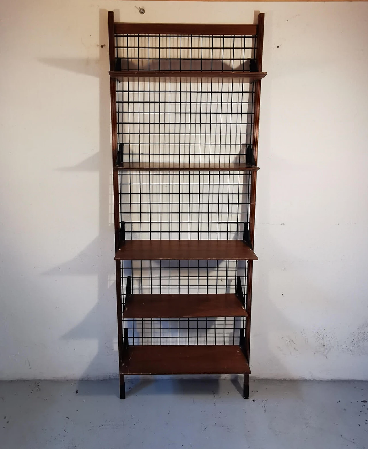 Metal and wood bookcase, 1960s 3