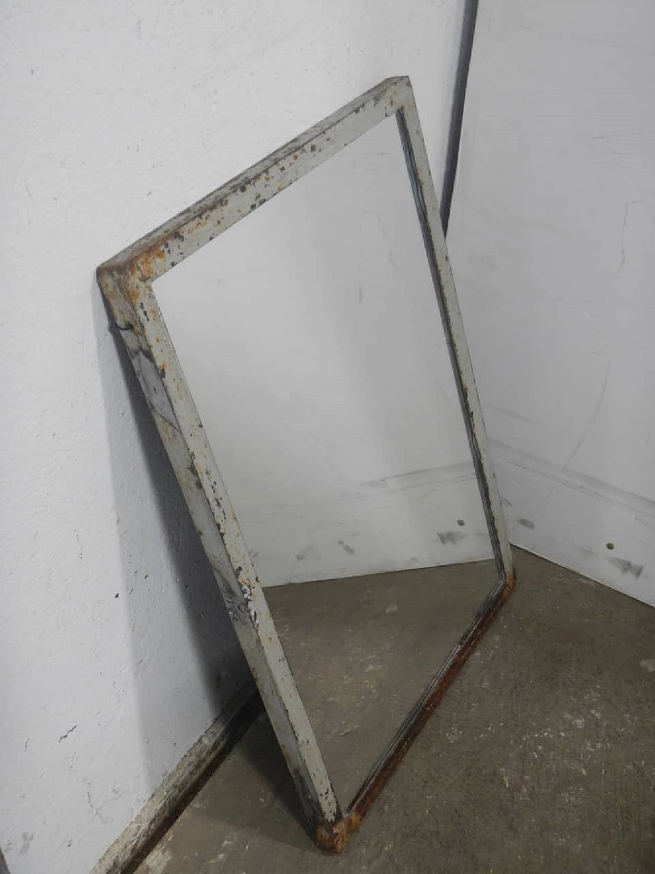 Rectangular mirror with iron frame, 1950s 3