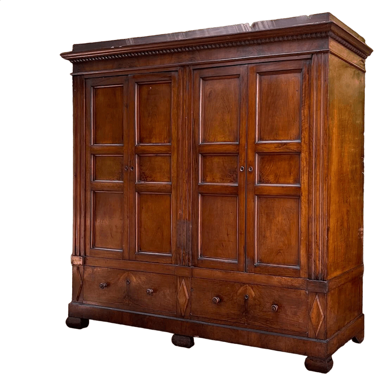 Neoclassical walnut wardrobe, first half of 19th century 9