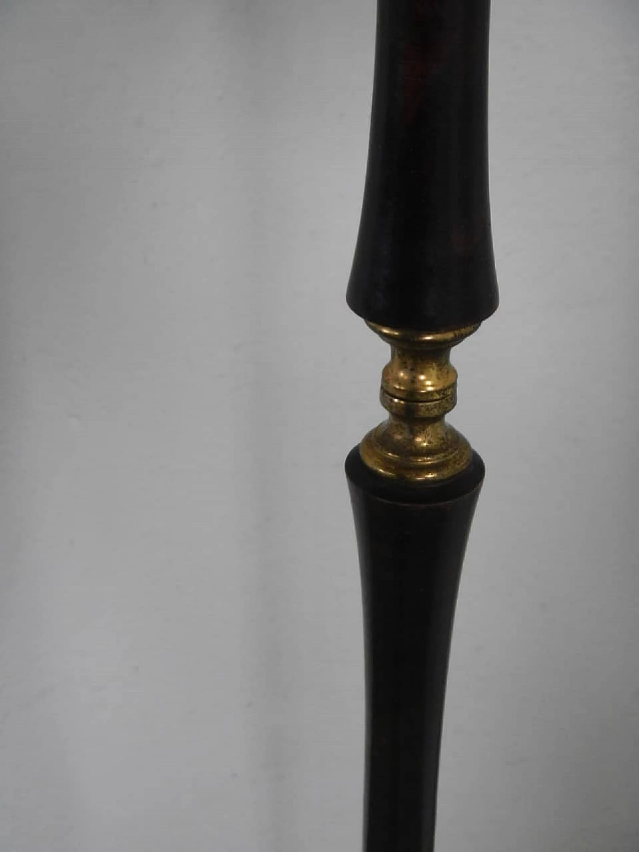 Metal floor lamp with pink marble base, 1940s 8