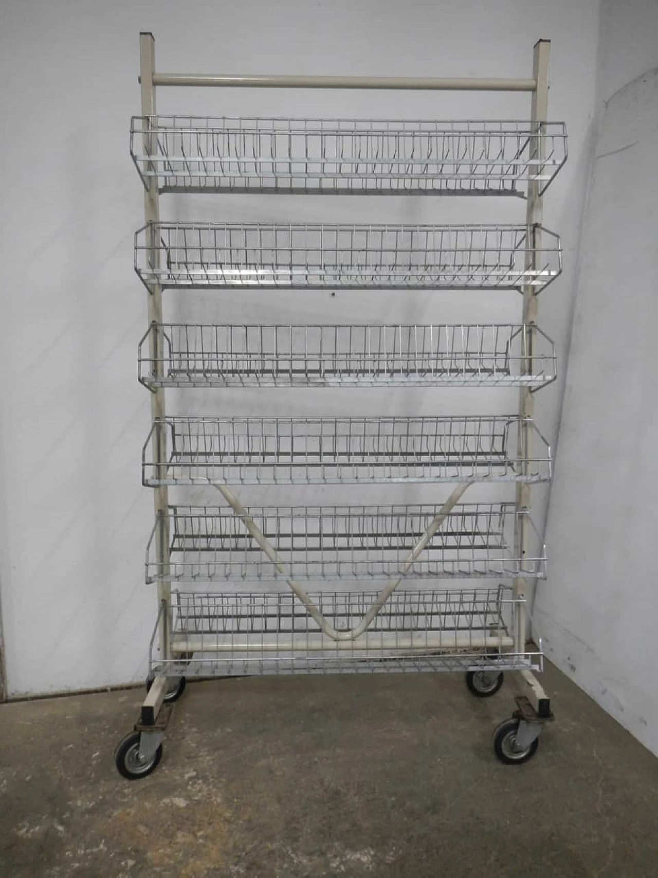 Iron store display stand with wheels by System Zenith, 1960s 1