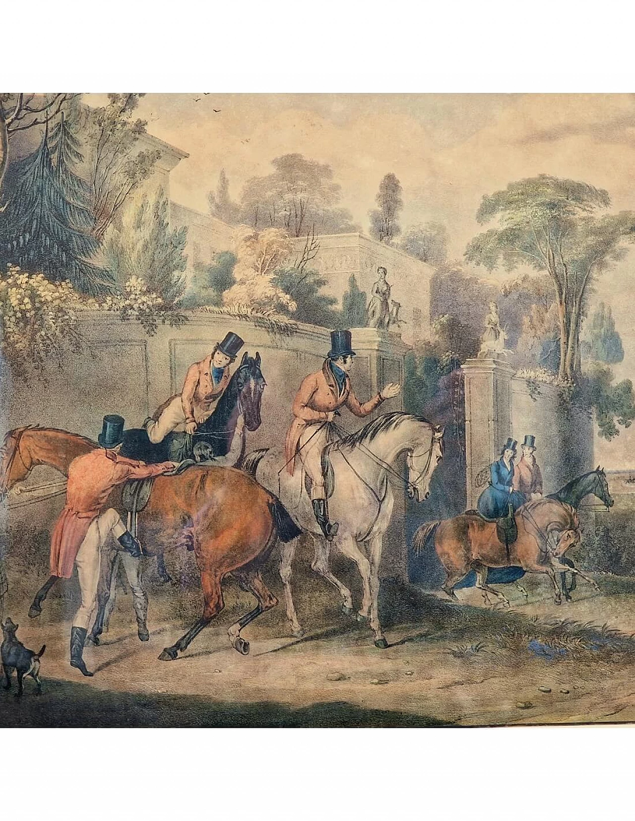 4 Incisioni ad acquatinta con caccia alla volpe di H. T. Alken, metà '800 3