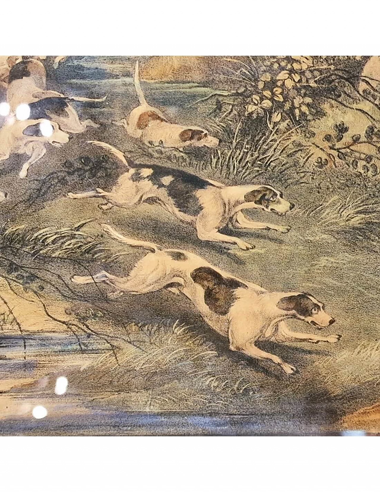 4 Incisioni ad acquatinta con caccia alla volpe di H. T. Alken, metà '800 4