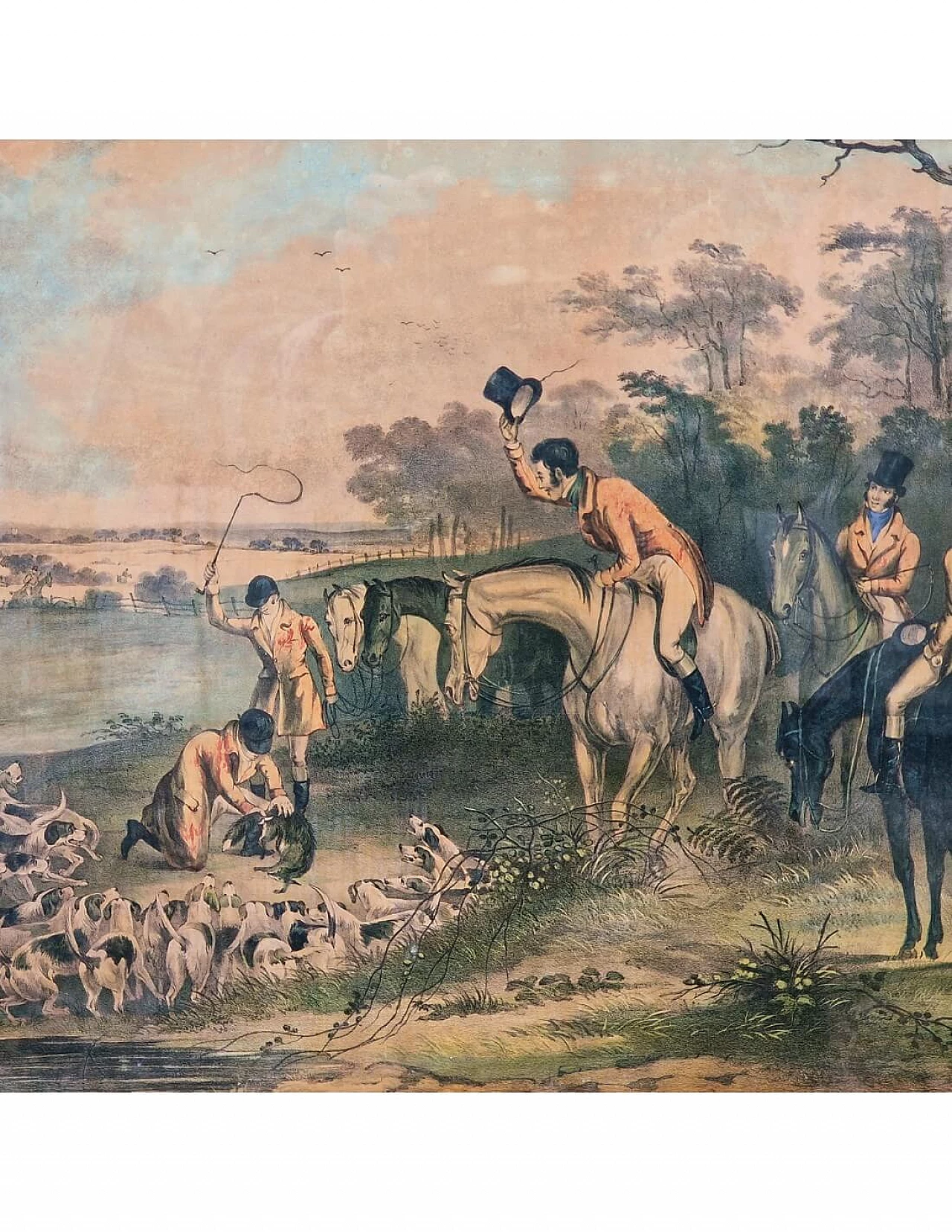 4 Incisioni ad acquatinta con caccia alla volpe di H. T. Alken, metà '800 7