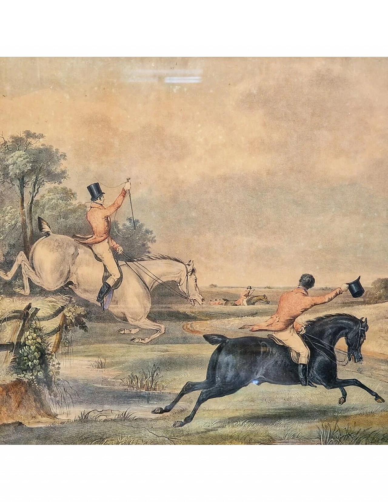 4 Incisioni ad acquatinta con caccia alla volpe di H. T. Alken, metà '800 9