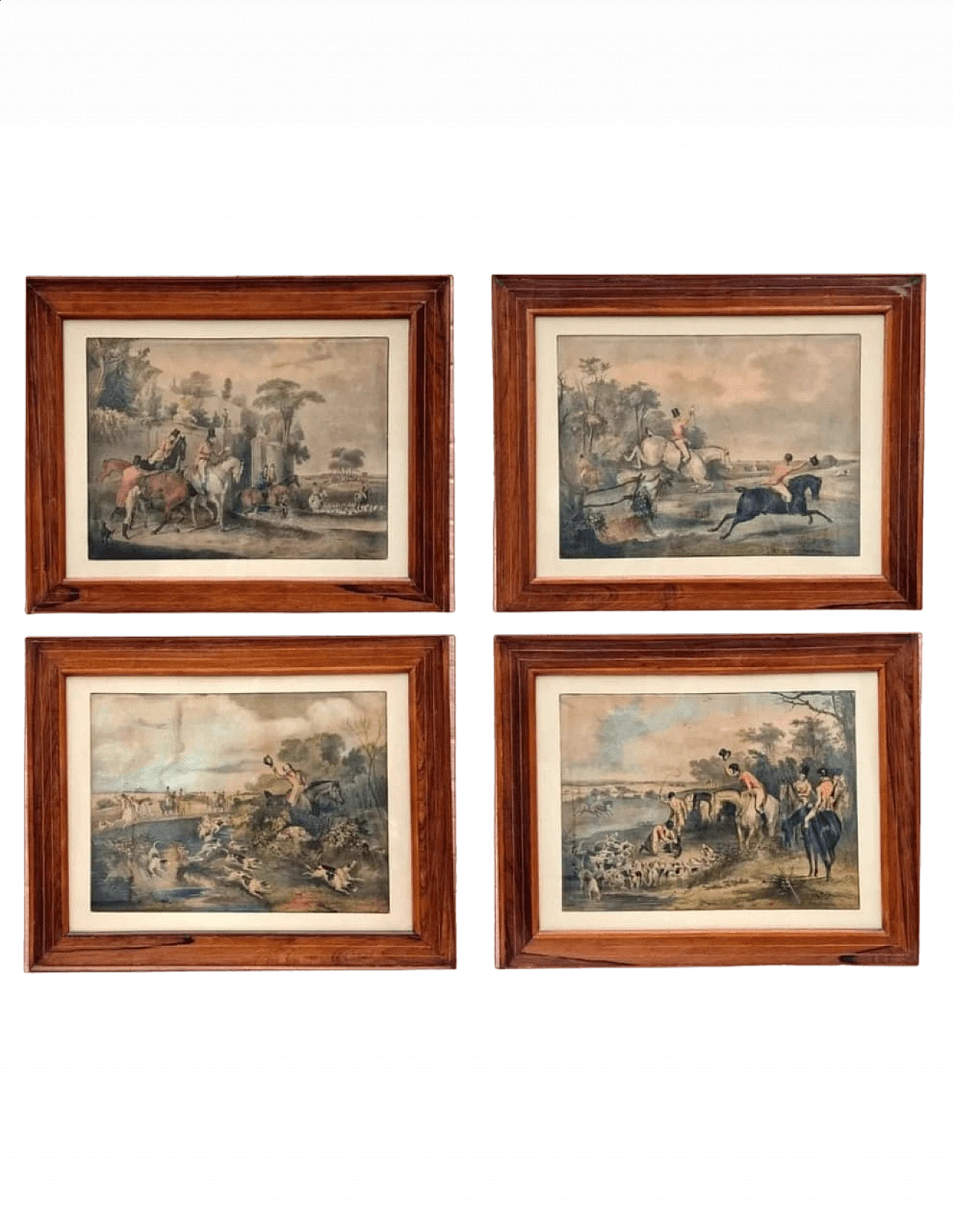 4 Aquatint etchings with fox hunting by H. T. Alken, mid-19th century 12