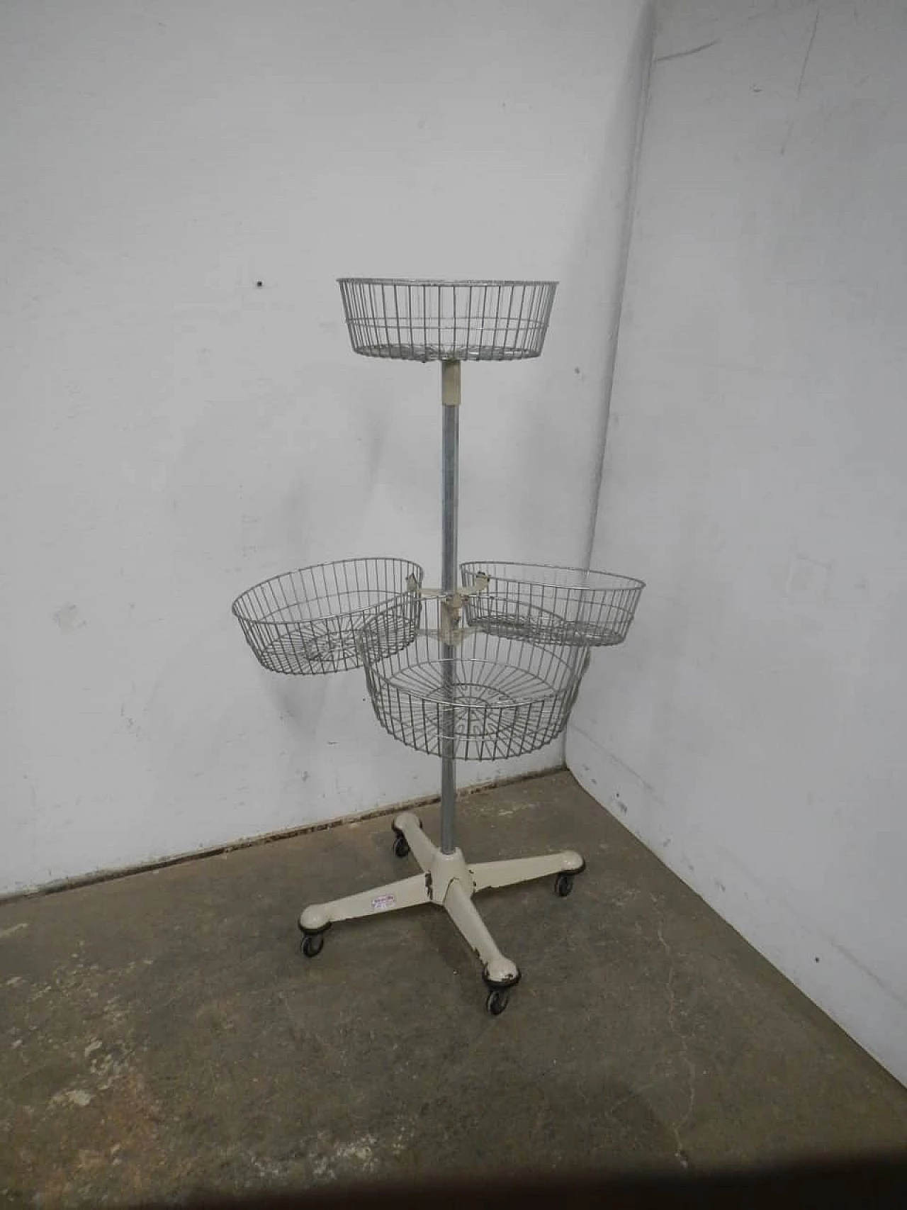Store display stand with baskets and wheels by Zenith Brevetti, 1960s 1