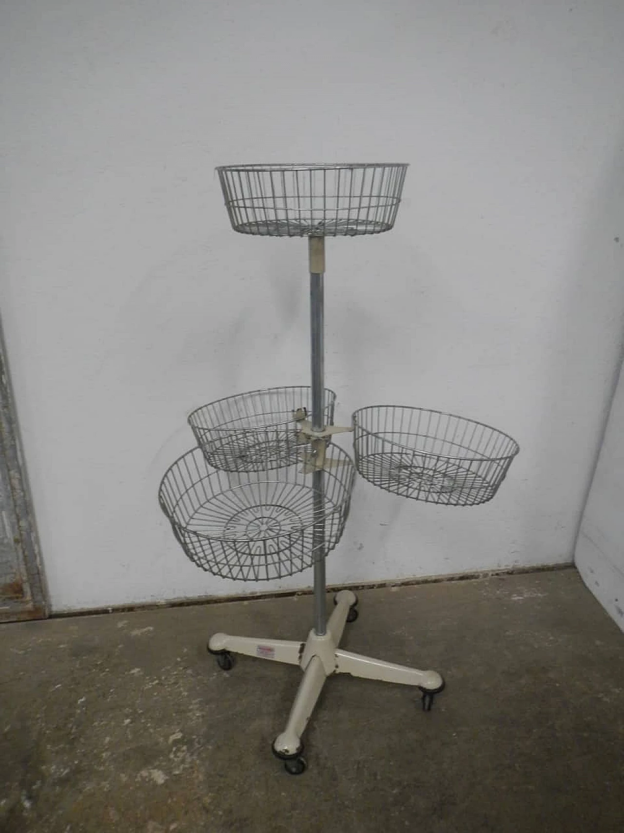 Store display stand with baskets and wheels by Zenith Brevetti, 1960s 2