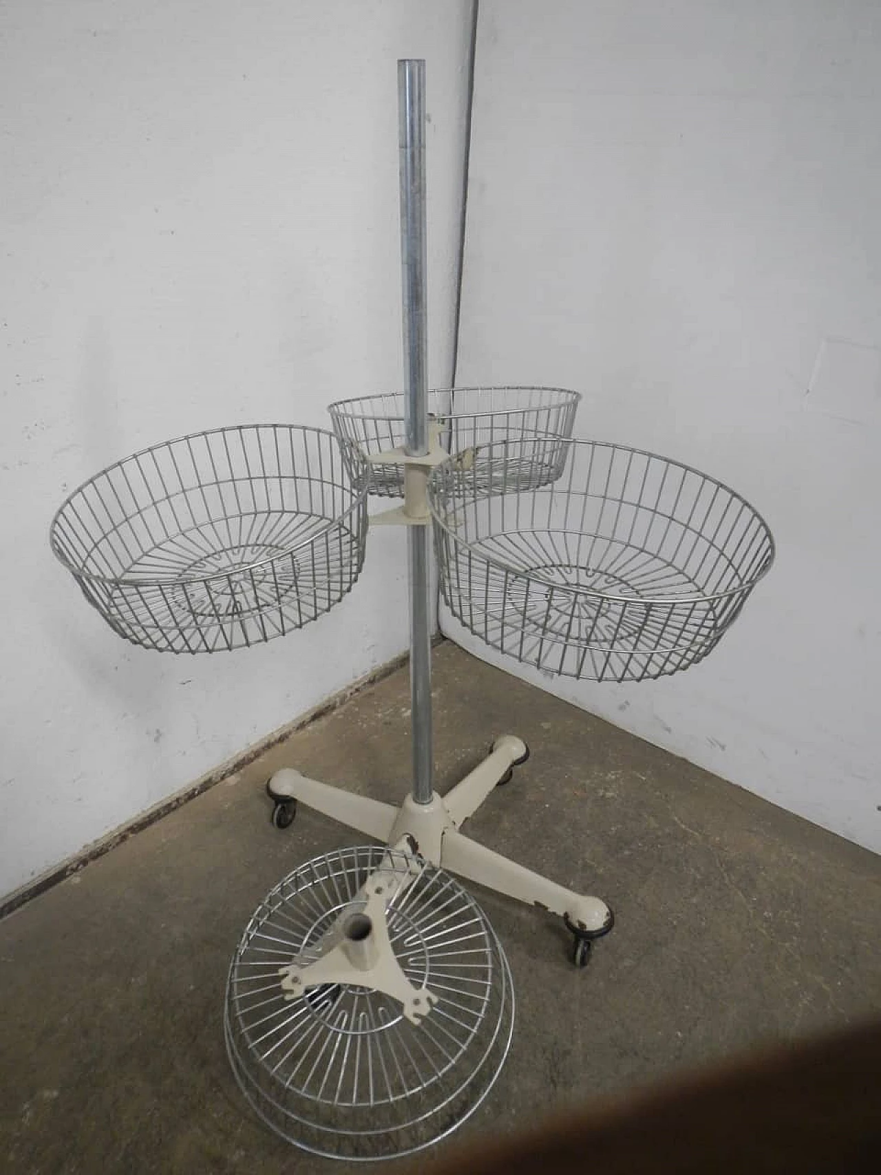 Store display stand with baskets and wheels by Zenith Brevetti, 1960s 3