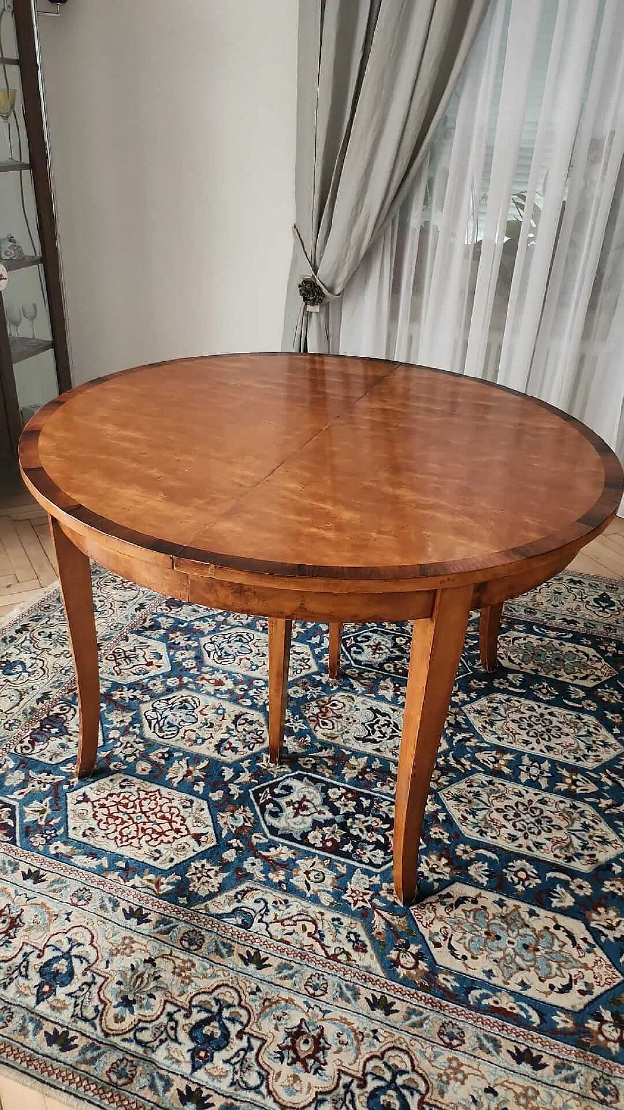 Tavolo Biedermeier allungabile in ciliegio e radica di betulla, '800 26