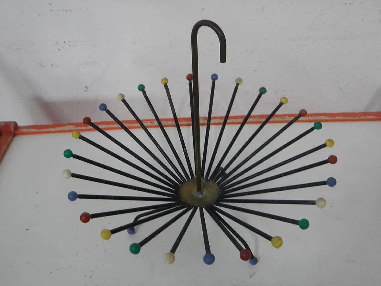 Portafrutta a raggiera in metallo, anni '50 3