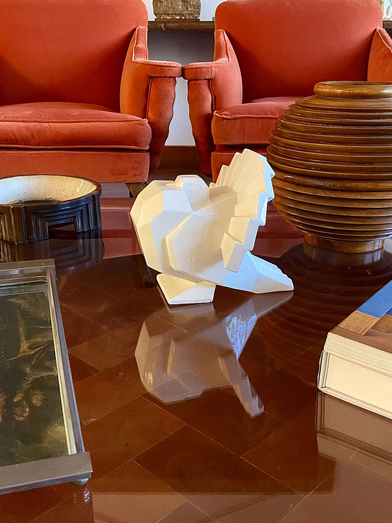 Jean Édouard Chassaing, La Maìtrise, Art Deco cubist bird sculpture, 1926 11