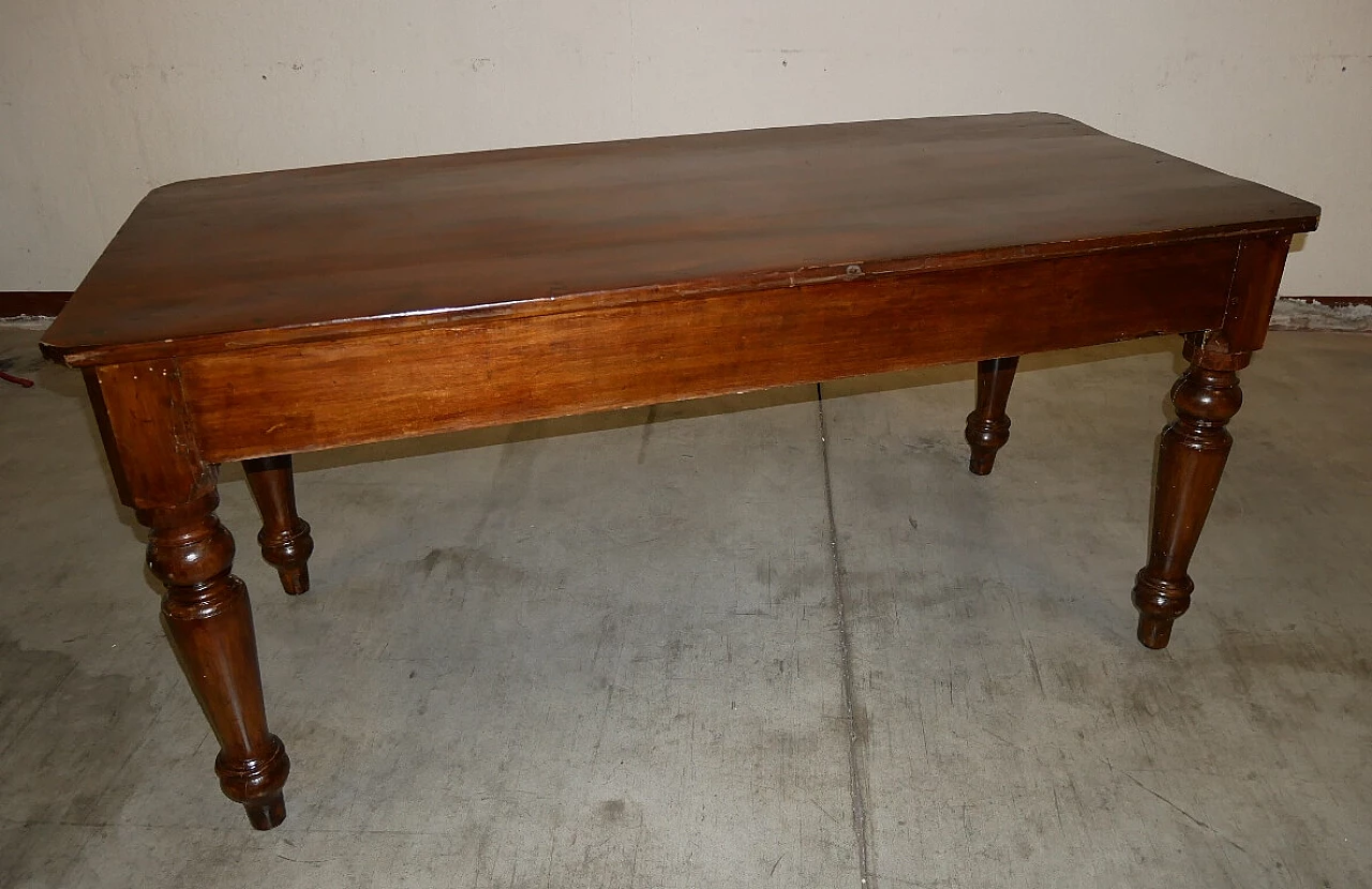 Wild poplar table with drawers, early 20th century 3