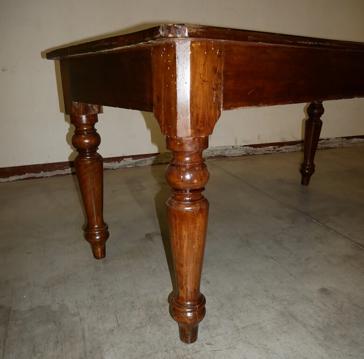 Wild poplar table with drawers, early 20th century 5