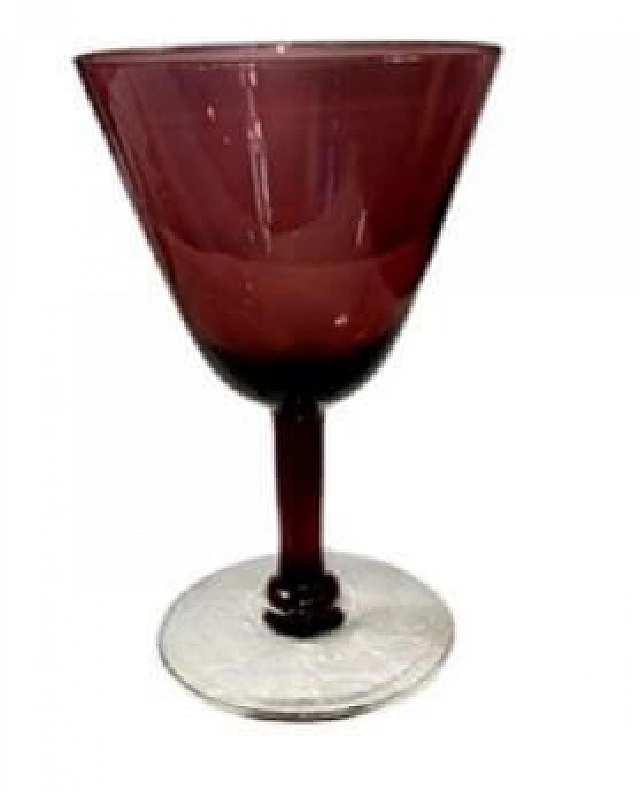 6 Bicchieri da cocktail e shaker in cristallo indaco, anni '70 2