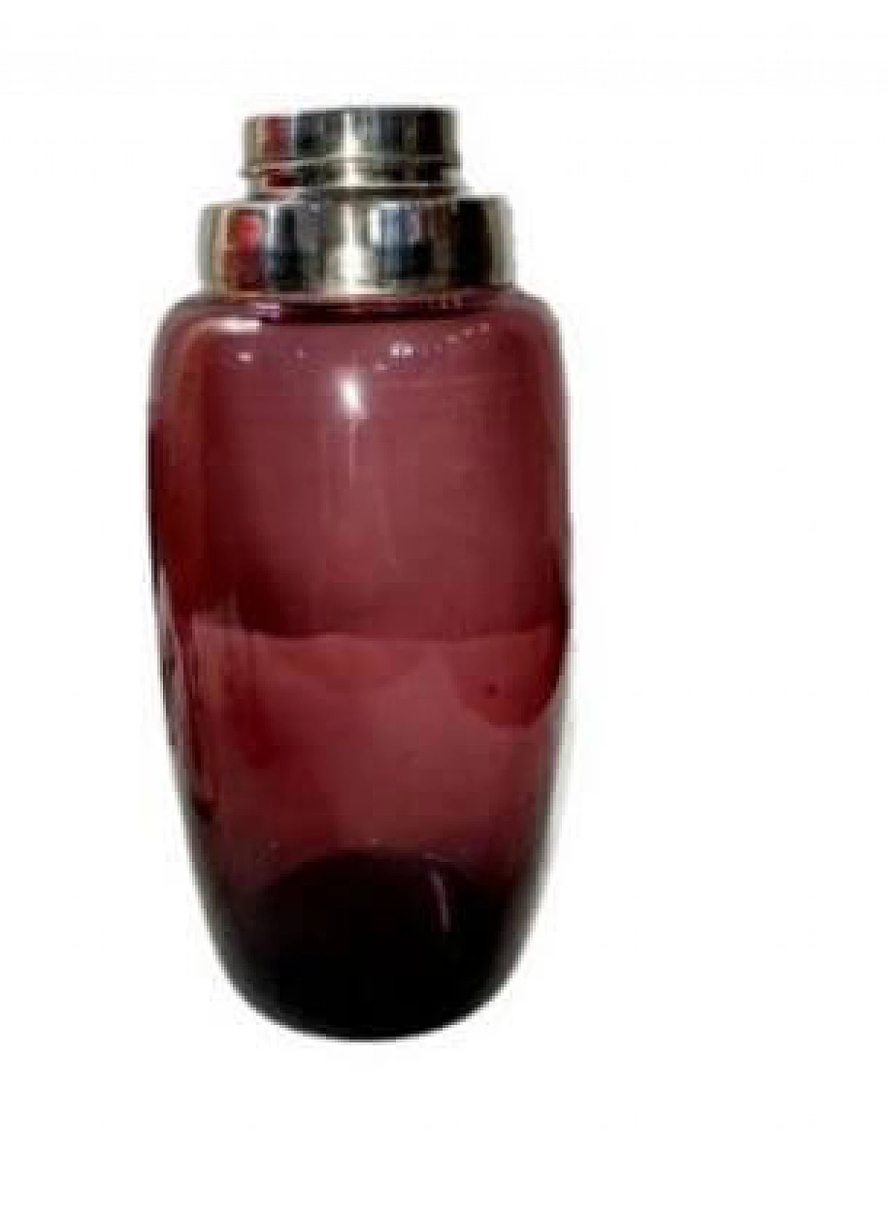 6 Bicchieri da cocktail e shaker in cristallo indaco, anni '70 3