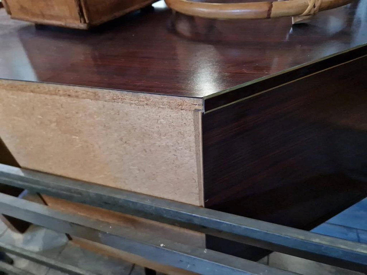Mobile bar ad angolo in legno e laminato, anni '50 10