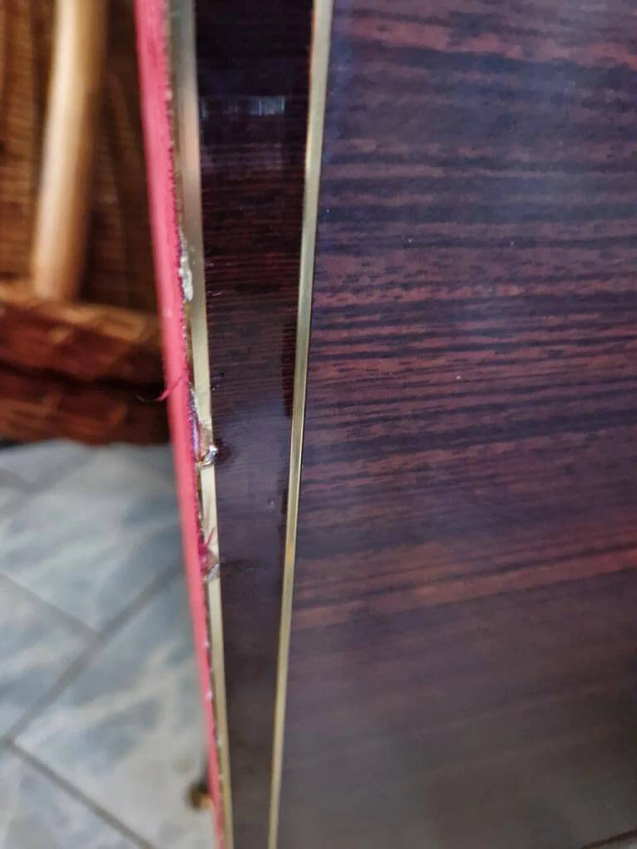 Mobile bar ad angolo in legno e laminato, anni '50 13