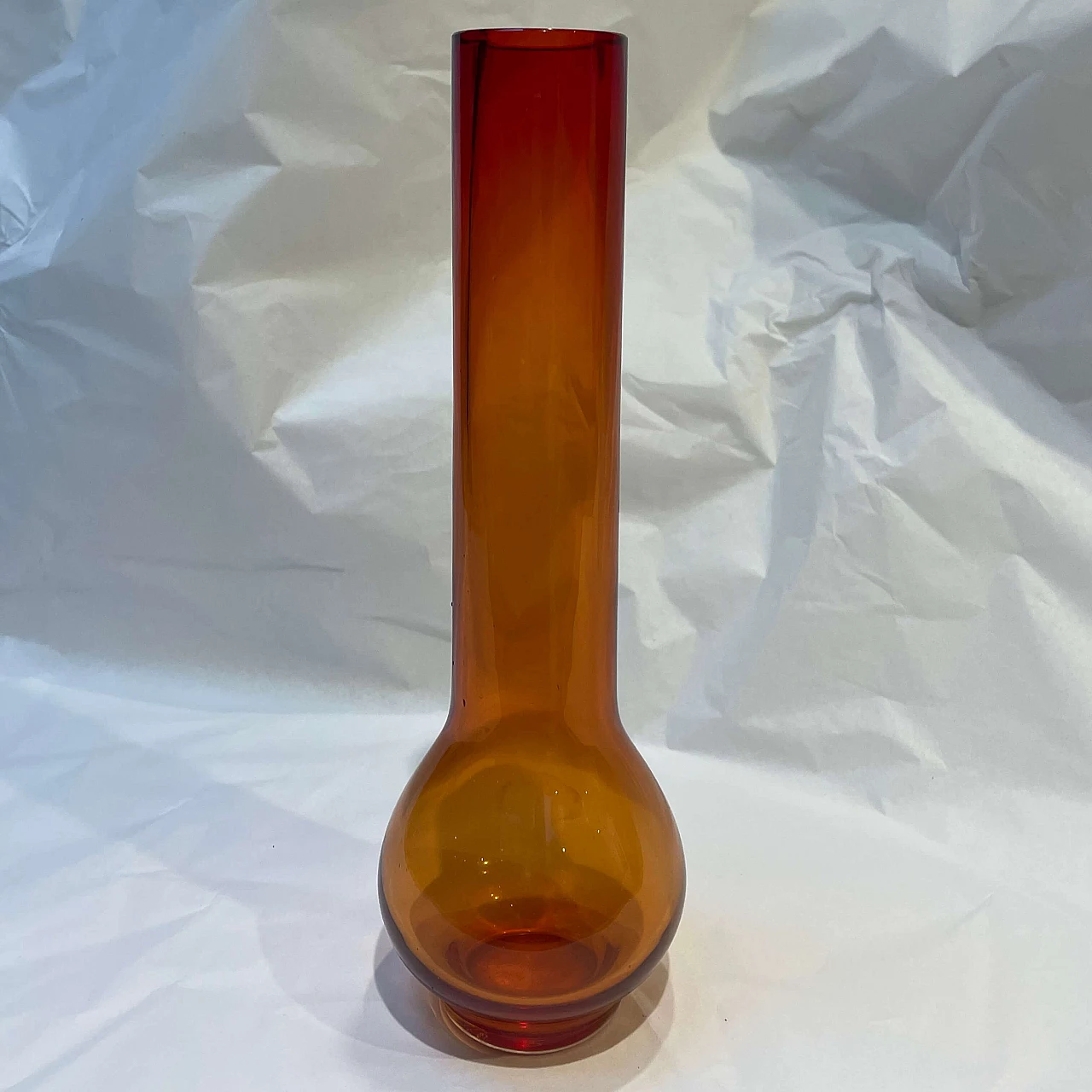 Orange Murano glass ampoule vase by Laura de Santillana, 1980s 10