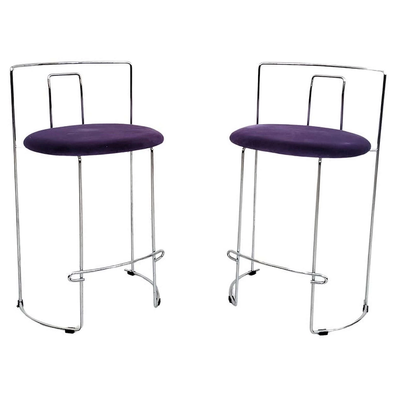 Pair of Gaja chrome-plated steel stools by K. Takahama for Simon Gavina, 1970s 1