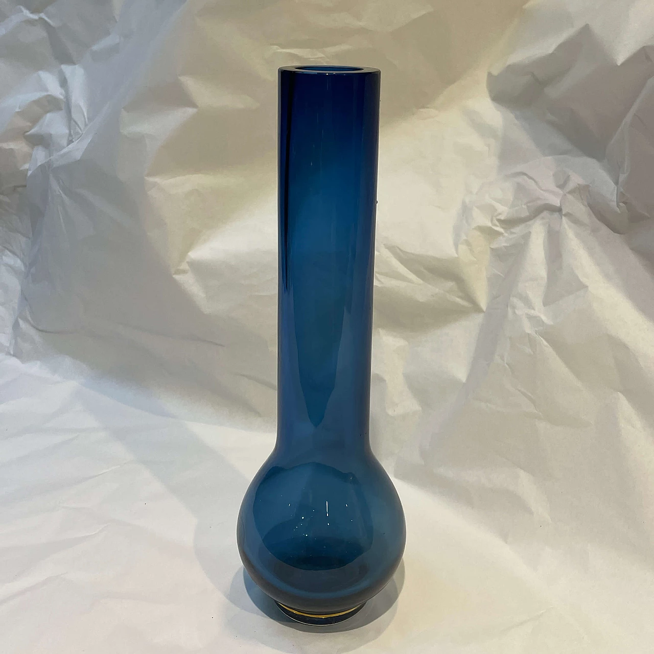 Blue Murano glass ampoule vase by Laura de Santillana, 1980s 5